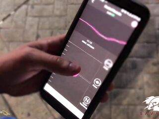 My Friend controls my orgasm with the lush of lovense in a public park and I make a great squirt