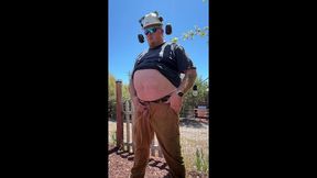 blue collar cubby bear working, pissing, cumming, and showering