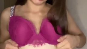 Beautiful bitch in pink lingerie shows her breasts? (Rae Lil Black)