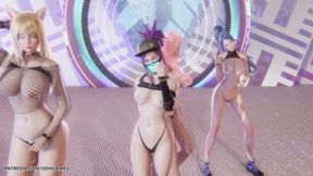 [mmd] Le Sserafim - Girls Eve Sexy Striptease Star Blade Hentai Uncensored