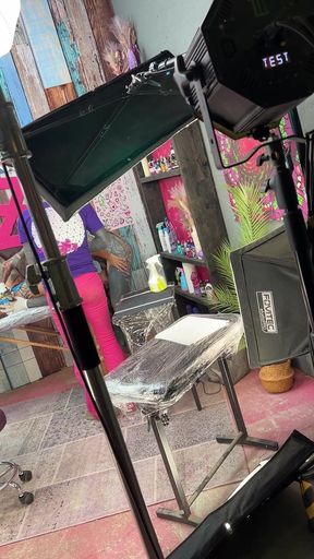 Tattoo Shop Slut Gets Pussy Licked &amp; Sucks Cock While Getting Inked