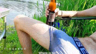 Watch TimonRDD get his hairy ass pounded & bareback by a big dicked man in public