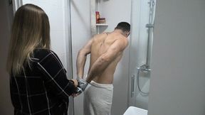 Slave in the bathroom on his knees ORDER c