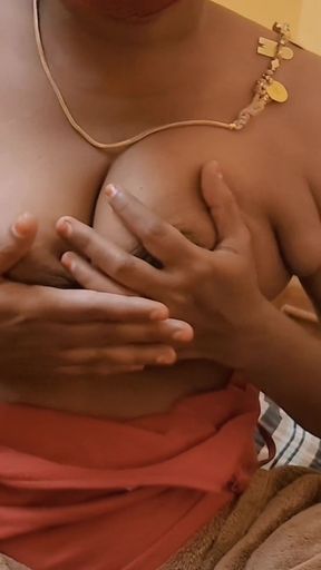 Tamil Teen Girls Solo Boob Pressing Hot Show With Vintage Song   Clip 1