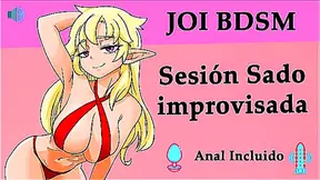 JOI hentai, improvised sado session, Spanish voice