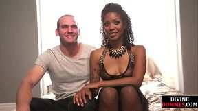 Black bdsm femdom pegging submissive bf in erotic couple