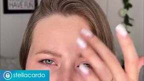 Blonde sucks big dildo on camera