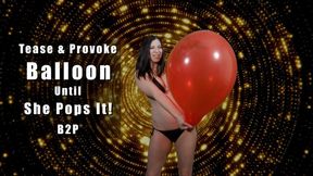 Kylie Teases and Provokes Red Balloon Until She Pops It - Kylie Jacobs - MP4 720p HD