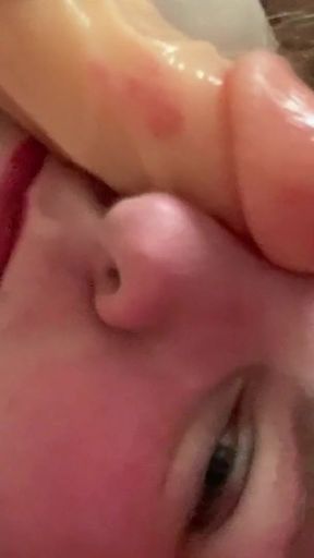 SSBBW Tit Fucking and Gagging on Toy   Clip 2