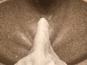 Using lotion to masterbate, look at that thick load at the end !