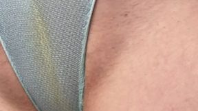 messy blue pantie tease