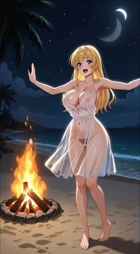 Campfire Cutie by the Beach - Seductive Electric Guitar instrumental music video for relaxing or background music   Clip 2