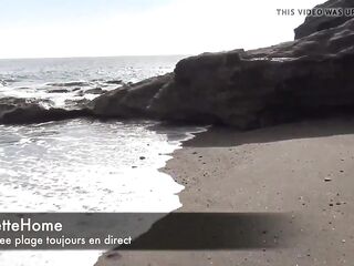 a la plage avec ma copine pour les voyeurs sur ma cam direct