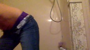 Girl in Shower Alks, Teases with Dildo, Puts Clothes on