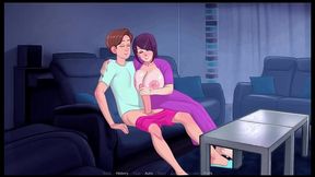 sexnote - all sex scenes [ taboo hentai game pornplay ] ep.3 step mom stroking during movie night is just the best !