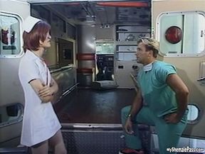 Lusty doctor fucks tgirl nurse
