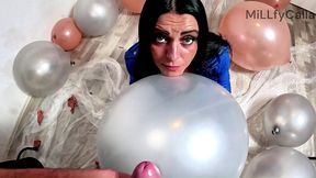 dominant denim milf balloon humiliation. giant popping, deepthroat, doggy and double cum preview