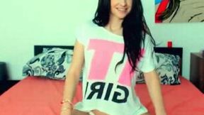 This hot brunette uses her dildo to please herself all the time