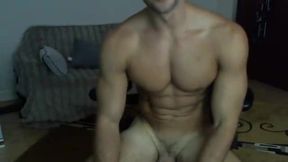 Muscled College Guy Shoots His Load