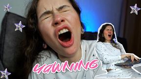 Sleepy Pajama Yawns - Full Body Stretching & Mouth Close-Ups