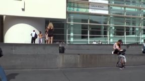 Clamped nipples Euro babe fucked in public