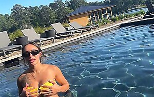 Sisi Rose SNORTS My cum , real public outside pool sex- gorgeous Latina Perfect Tits