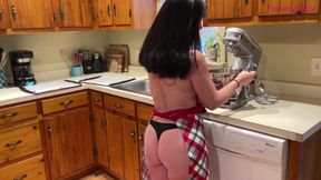 Sexy, Naked MILF Bakes Christmas Cookies