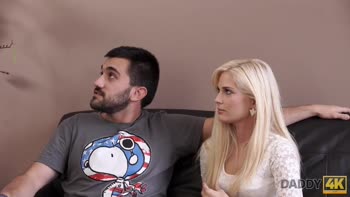 Tiny Teen (18+) Seduces Dad's Fat Friend for a Nasty Threesome