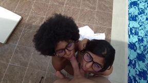 FINAL PART... IN THE POOL.. One day with my friend enjoying the sun and sex, they fill our faces with milk DON'T MISS IT