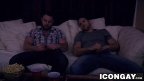 Roman Todd rides Nick Sterling big cock after movie night