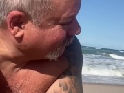 Shoots biggest hands free load on a fat white guy during daytona bike week