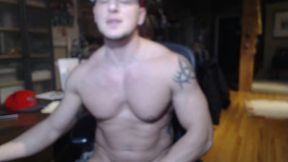 Muscled, Big Dick, Jerking Off, Bicep Flexing