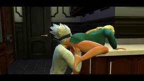 Kakashi Dominates Tsunade in a Fiery Kitchen Ass-to-Mouth Ride