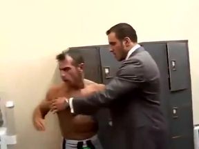 hunk gets fucked in locker room