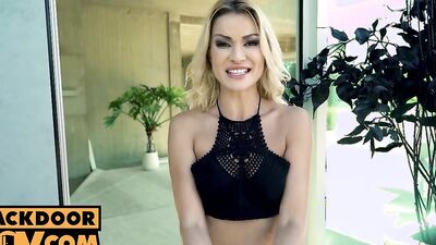 Cherry Kiss is a fatal blonde babe who gets her asshole pounded