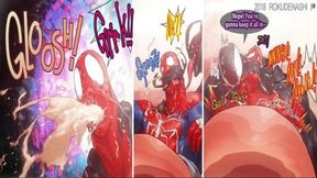 Spiderman Spunk Inflation - Spiderman X Venom Abdomen inflation Anime Pornography