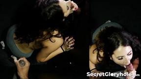 ”P-O-V of charming brunette Allie Adams slobbering all over monster cock monsters”