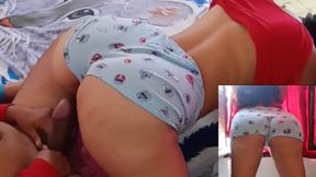 My horny neighbor shows me her big ass &mdash;  and rides my big cock