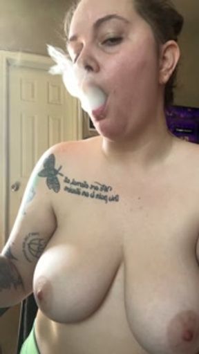 Topless smoking- OF cums with full access