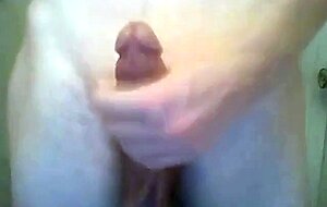 Twink Strokes Small Cock in Friend's Bathroom