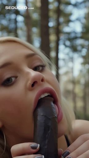 interracial, a blonde woman servicing a big black, video created by AI
