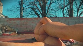 Big Man Masturbation, Sensuality - Sexy Cock And Ass Sunbathing, Comfortable Relaxed And Lying Down