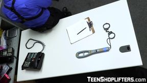 Penelope Woods hides stollen items in her pussy so the officer does a deep cavity search