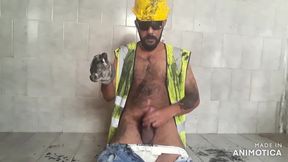 Worker mess of mud