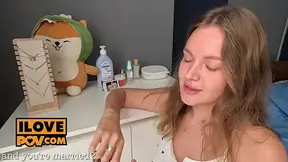 Blonde Beauty ImMayBee punishes snooper with a kinky POV doggy style