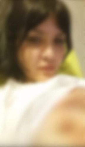 totally low effort boob massage with my new anime lashes 😋