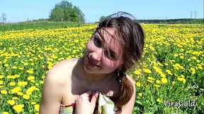 Young white girl gives sloppy blowjob with a surprise cum shot in her mouth