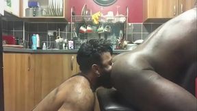 Black Bodybuilder Receives Deep Rimming