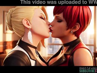 Aged x Vice lesbo giving a kiss (The king of Fighters /AI generated)