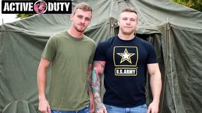 ActiveDuty - Tatted Army Muscle Hunks Raw Fuck